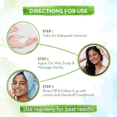 Mamaearth Lemon Anti-Dandruff Shampoo with Lemon & Ginger for Itchy & Flaky Scalp | Reduces Up to 100% Dandruff | Soothes Itchiness | For Men & Women | 250 ml